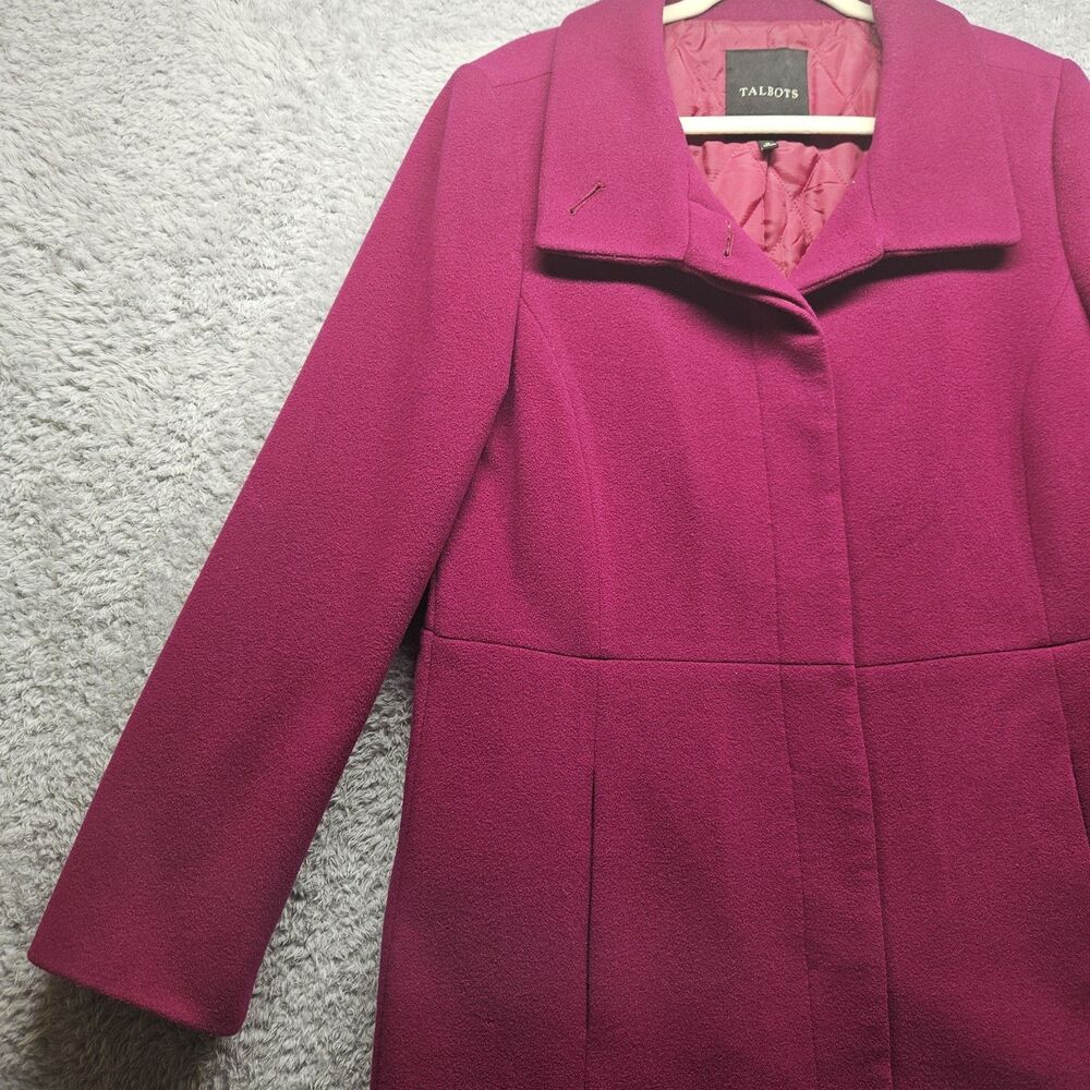 Talbots Magenta Pink Wool Mid Length Coat Size 16 Colorful - Picture 4 of 10